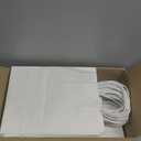 BAG BOX 100 Pack 8.25x4.3x10.6 Inch White Gift Bags with Handles,Bulk Kraft Paper Bags for Shopping, Retail, Merchandise, Wedding, Party Favors, Paper Grocery Sacks