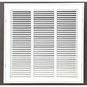 18" W x18 H Stamped face Steel Filter Return Grille White Powder Coating with Frame Overall Outside Dimension 20.6"x20.6" (Fits 18" x 18" Duct Opening)
