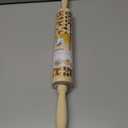 Embossed Wooden Rolling Pin, Natural Wood with Carved Snowflake, Elk, and Tree Patterns. Ideal for New Year and Valentine's Day Baking Embossed Cookies and Gift for Kids and Adults for Christmas (Elk pattern 16.9 inch)