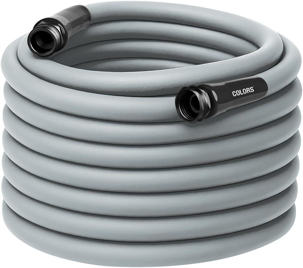 Flexzilla Colors Garden Hose 5/8 in. x 100 ft., Lightweight All-Weather Water Hose, Durable and Flexible, Leak-Free Connections, Slate Gray