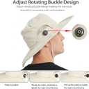Sireck Men Fishing Hat, Adjust Rotating Buckle Sun Hat, Wide Brim UPF 50+ UV Protection Summer Safari Hat,Bucket Hiking Hat (Beige)