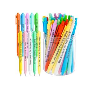 50 Pcs Motivational Gel Ink Pens Bulk with Different Inspirational Quotes Funny Inspirational Ballpoint Pens Bulk Smooth Writing for Thank You Gifts Teachers Students Women Coworkers Staff Volunteer