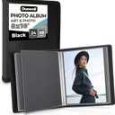Dunwell Photo Album 8x10 (Black) with Black Mounting Paper, 8 x 10 Photo & Art Portfolio Presentation Book, 24 Clear Sleeves, Each Shows 48 Pages, Professional Photography Book for Pictures, Artwork