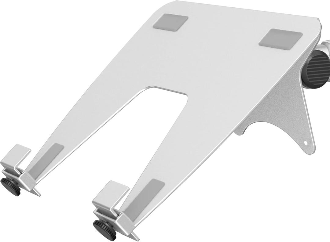 ergounion VESA Laptop Tray for Monitor Mount, Holds Laptops up to 17.3 Inches and 28.6 lbs, Fits 100x100mm VESA, Notebook Tray Office Desk Accessories, Silver
