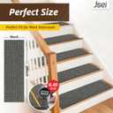 JSEI Stair Treads for Wooden Steps, 14 Pack 9" X 28" Non-Slip Machine Washable Carpet Stair Treads with TPE Backing, Soft Indoor Stair Rug Runner for Kids Elders & Pets, 100% Polyester, Light Grey, 28''x9''