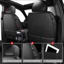 MIROZO Ram Seat Covers Full Set Waterproof Truck Seat Covers Leather Car Seat Protector Fits 2009-2025 Ram 1500/2500/3500 Crew Quad Regular Cab Pickup with Split Flat Bench 40/60,Black and Red