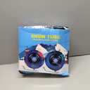 Snow Tube,48 Inch Big Heavy-Duty Inflatable Snow Sled with Premium Canvas Cover for Kids Adults,Thickened Hard Bottom Sleds for Snow with Detachable Tow Strap,Winter Outdoor Fun Snow Toys Gifts (Colorful)