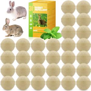 36 Pack Natural Rabbit Repellent Outdoor, Peppermint Oil Rabbit Repellent Wild Rabbits Deterrent for Plant Patio Garden Outdoor Farm, Pet and Human Safe