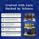 NAD+ Supplement 1000mg Liposomal Nicotinamide Riboside Enhanced with Resveratrol & Quercetin, Anti-Aging & Energy Boost, NMN Alternative, NAD Supplement for Women & Men (60 Count (Pack of 1))