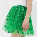 Adult Women St. Patricks Day Green Tutu Skirt Teens Shamrock Tulle Tutu Dress-Up Irish Party Clover Tutu Costumes