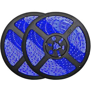 32.8ft Blue LED Strip Lights, Waterproof IP65 SMD2835 Dimmable 600LEDs 12V Cuttable Under Cabinet, Bar, Bedroom, Holiday Decoration Lighting Tape 2 Rolls