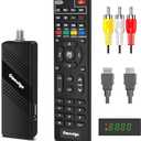 2025 Upgraded Digital Converter Box for TV, OWERSLYN Invisible ATSC Cabal Box with TV Tuner, DVR Recording & Playback, USB Media Player, HDMI/AV Output 1080P, Timer, Set Top Box, 2in 1 Remote