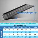 WHALEMOTOR Black Portable Wheelchair Ramp, 5FT No-sew Non-Slip Aluminum Wheelchair Ramp, Folding Portable Wheelchair Ramps for Home, Weight Capacity Up to 800 LBS, Loading Dock Plates