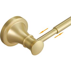 BESy Adjustable 16 to 26 Inch Bath Towel Bar Rack for Bathroom Towel Holder, Wall Mounted Towel Bar Rod Hanger Bathroom Hardware Accessories Hotel Style, Stainless Steel, Brushed Gold