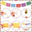 Hooqict 33Pcs Fiesta Cake Decorations Set with Mini Papel Picado Banner, Serape Ribbon, Cactus, Taco and Flower Mexican Cake Toppers & Cupcake Toppers for Cinco de Mayo Mexican Theme Party Decorations