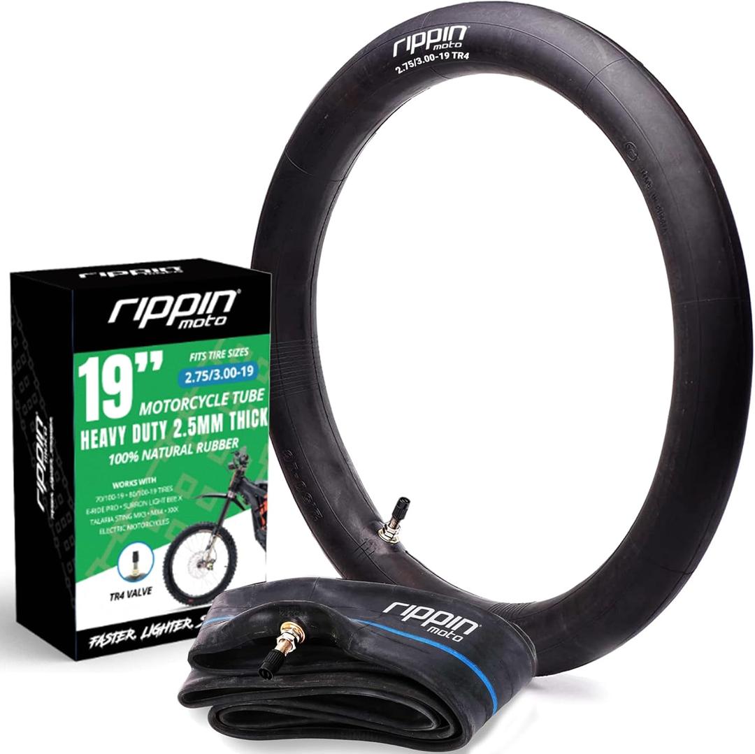 2.75/3.00-19 Heavy Duty Inner Tube (70/100-19) 2.5mm Thick - TR4 Valve - Fits Most 3.0-19 Motocross Tires, Surron Light Bee X, Talaria and Segway X160/X260 (70/100-19 (2.75/3.0-19))