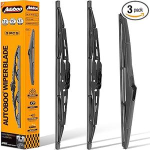 AUTOBOO 15"+15" Windshield Wipers with 13 Inch Rear Wiper Blade Replacement for Jeep wrangler JK 2008-2018,Jeep wrangler 2007-2017-Original Factory Quality (Pack of 3)