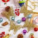 2 x 15 PCS Glitter Butterfly Christmas Tree Ornaments, Hollow-Out Butterfly Christmas Decoration with Clips, Craft Xmas Ornaments, Christmas Tree, Wreath, Garland, Office, Home Decorations, Gold