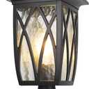 JYZ Outdoor Post Lights Lamp Post Light Fixture, 18'' Pole Lantern with E26 Base 60W Max & Waterproof Aluminum Housing Plus Water Ripple Glass,Fence Post Deck Lighting for Garden, Patio, Pathway (Large)