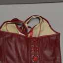 Women's Y2K Leather Halter Top Backless Corset Bustier Top Lace Up Sexy Going Out Crop Tank Halter Neck Party Club (Burgundy), XS