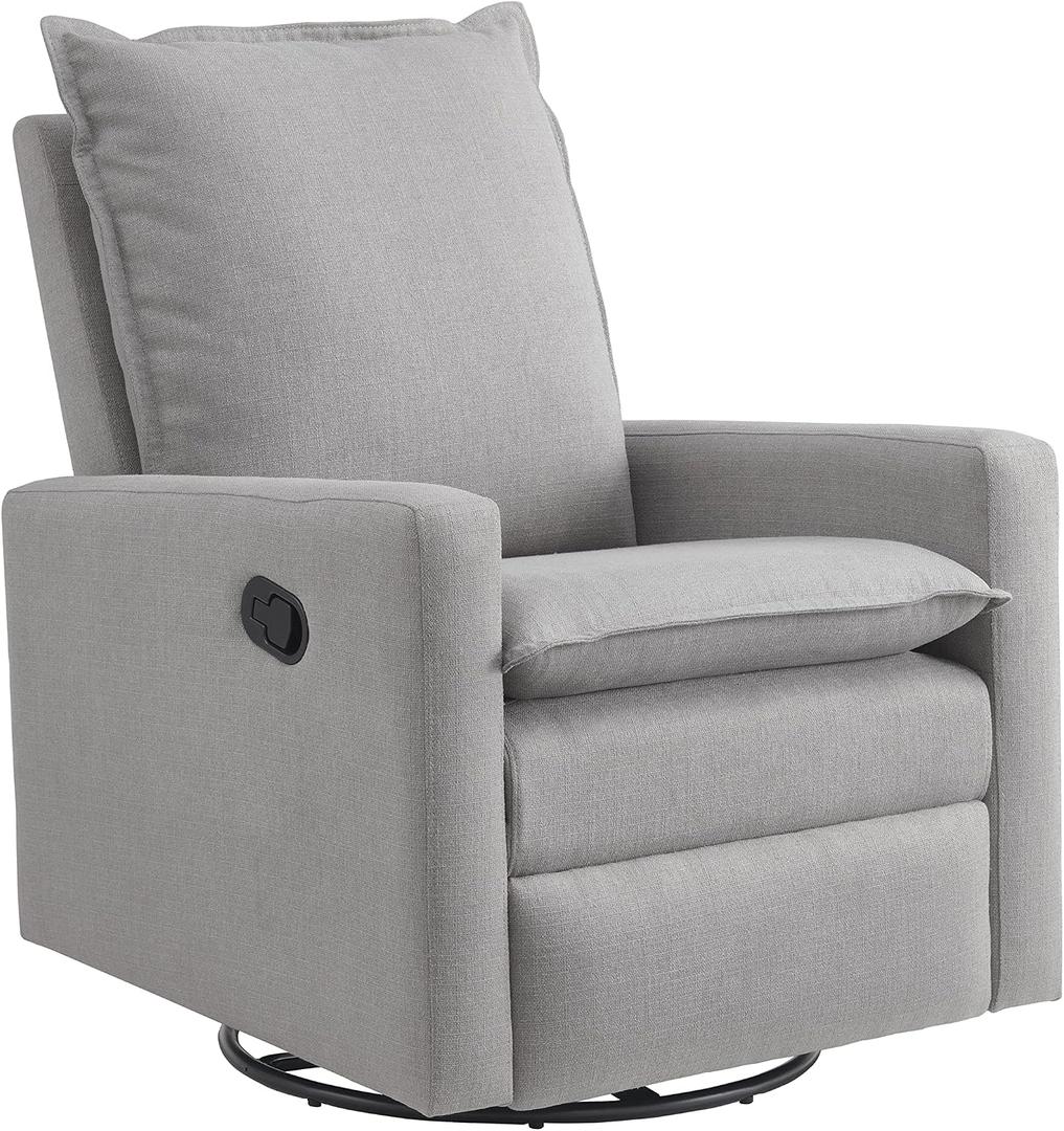 Oxford Baby Uptown Upholstered Swivel Glider and Recliner Nursery Chair, Gray, Standard