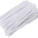 100PCS Spiral Binding Coils 4:1 Pitch with 48 Loops, 8mm Diameter Plastic Binding Spines for A4 Paper, 40 Sheets Capacity (White)