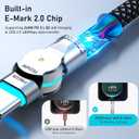 USB C to USB C Cable10ft,240W 2-Pack Braided 180Rotating Type C Charging CableFast Charge for iPhone 16/16Pro/16Plus/16ProMax,MacBook Air,iPad Pro,Pixel,Samsung Galaxy S23/S24 Ultra-Black