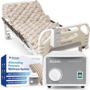 Alcedo Alternating Air Pressure Mattress Pad for Bed Sore and Ulcer Prevention, Hospital & Home Use Medical Mattress Topper for Bedridden Patient, Adjustable Ultra Quiet Pump and Waterproof Cushion