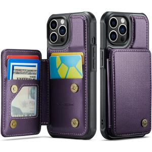 Vinich for iPhone 12 Pro Max Wallet Case with Card Holder, RFID Blocking Credit Slots Kickstand Shockproof Phone Cover Fit for iPhone 12 Pro Max 6.7" Purple