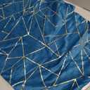 YONGLIU Pack of 2 Velvet Cushion Cases Decorative Gold Foil Geometric Pattern Throw Pillow Covers for Modern Homes Couch Sofa Bedroom Living Room (Aqua Blue and Gold, 18X18)