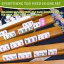 American Mahjong Set,Complete Game Kit, 166 Tiles Mahjong Tile Set with Wooden Pushers Racks, Carrying Bag, Mahjong Mat, Score Cards, Chips, Dice & Accessories Mahjong Set, 0.9 in 0.47 in 1.2 in