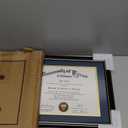 GraduationMall 8.5x11 Diploma Frame with Navy over Gold Mat or Display 11x14 Certificate without Mat,Solid Wood & Tempered Glass,Glossy Black Finish with Gold Trim