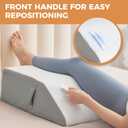 BIEEZZK Leg Pillow Elevation Blood Circulation, Leg Elevating Pillows for After Surgery, Sleeping, Memory Foam Wedge Pillow for Legs Swelling, Foot Knee Pillow for Back Pain, 23.616.88in, White/Grey