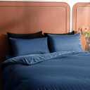 2 Pack Zippered Velvet Standard Pillowcases, Super Soft and Cozy Luxury Fuzzy Flannel Pillow Cases with Zipper, 20x26 Inches, Navy Blue
