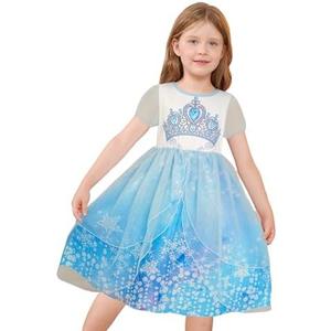 LQSZ Girls Princess Dresses Toddler Tulle Dress with Cute Puff Sleeves for Birthday Party Outfit,Summer, Size 30