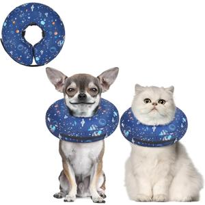 Supet Inflatable Collar for Small Dogs, Puppies & Cats - Soft Cone Alternative to Stop Licking After Surgery (XS(Neck 5"-8"), Star)
