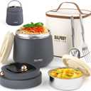 Thermo for Hot Food Adults 40OZ Soup Thermo Lunch Containers Wide Mouth Vacuum Insulated Food Jar Stainless Steel Leakproof Lunch Box with Spoon and Fork, Keeps Food Warm, Ideal Gift for Men and Women (Graphite)