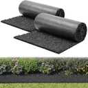 VEVOR Rubber Mulch Mat Roll, 2 Rolls 96 x 24 in Recycled Rubber Mulch Mat, 0.5 Thick Cuttable, Reduced Weed Growth, Natural-Looking Weed Barrier Mat, Permanent Walkway Pathway for Landscaping 