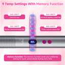 Hair Straightener Brush, 9 Temp Settings with LED Display, 30s Fast Heating for Sleek & Smooth Hair, Dual Voltage Travel Hot Comb with 3D Brush Teeth, Portable Hair Styling Tool for Women