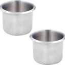Zpana Drop-in Car Cup Drink Holder, 2PCS 2.24 Inch Stainless Steel Poker Table Water Bottle Holder, Vehicle Insert Drink Cupholder Storage Replacement, Universal Automotive Accessories