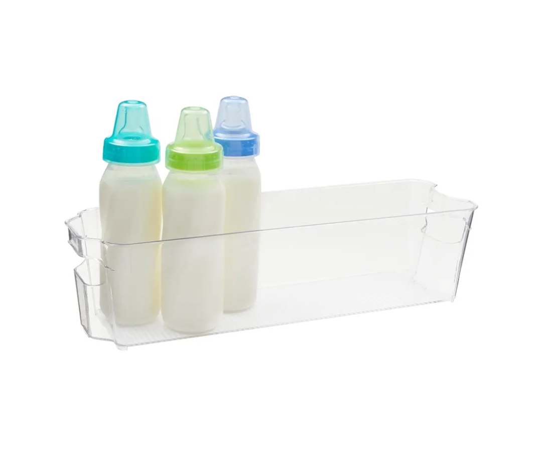 Okuna Outpost Clear Plastic Freezer Organizers, Breastmilk Storage Containers (14.5 x 4 x 3.75 In, 2 Pack) - Fridge Organizer