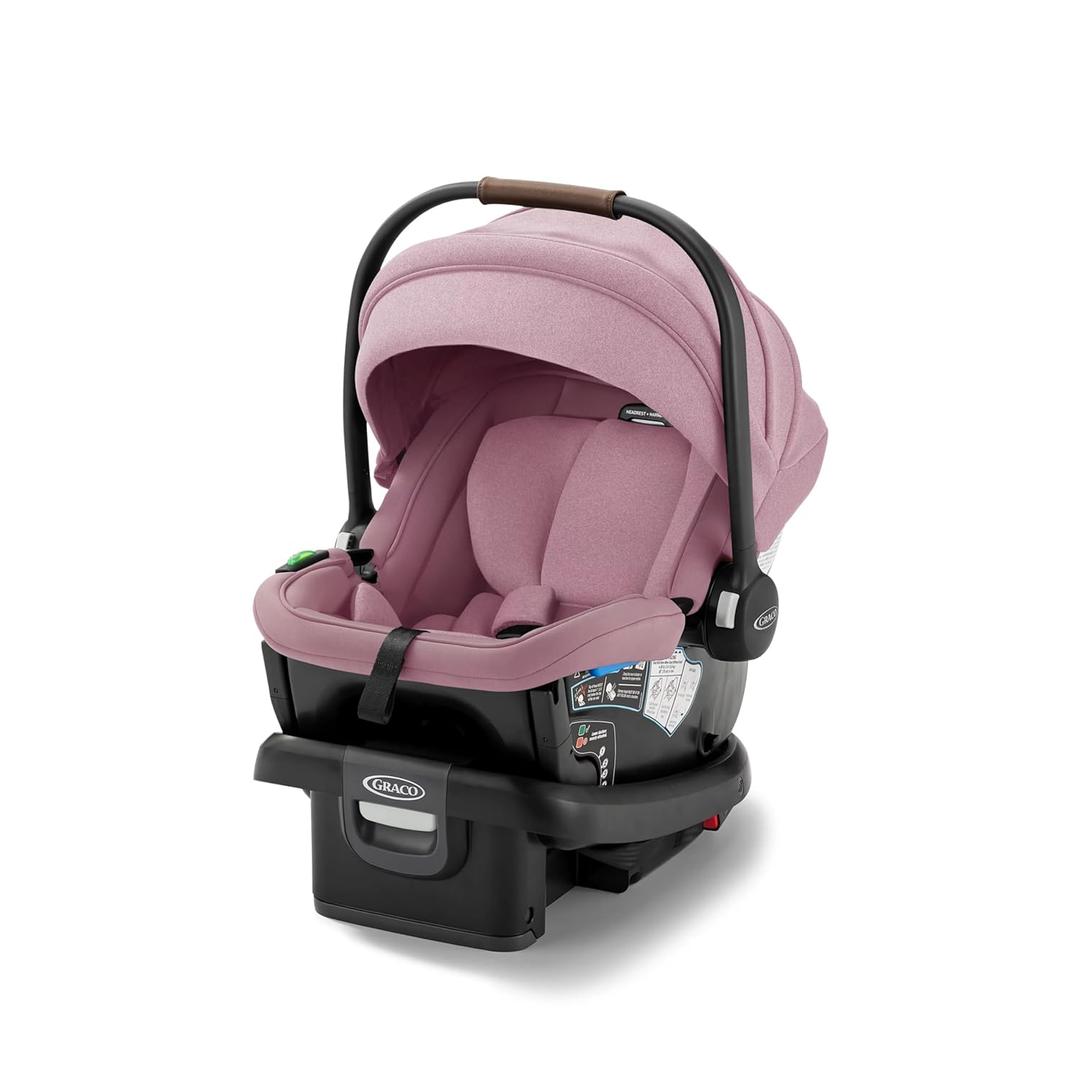 Graco Gomax Infant Car Seat, Orchid Haze, Lightweight, Reclining Rear Facing Car Seat Installs with or Without a Base