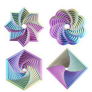 4 Pcs Fractal Fidget Hexagon,3D Printed Stress Relief Sensory Toys for ADHD,Autism,Kids&Adults,Whirling Spiral Design,Colorful Fidget Toy,Perfect for Holiday,Christmas,Birthday Gifts (Purple/Green)