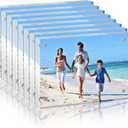 Yalikop 8 Pcs Clear Acrylic Picture Frames Magnetic Acrylic Photo Frame Thick Desktop Display Double Sided Freestanding Floating for Bedroom Living Room Home Office Store Supplies (3.5 x 5 Inch)
