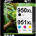 950XL 951XL Ink Cartridges Compatible Replacement for HP 950 951 XL Combo Fit for OfficeJet Pro 8600, 8610, 8615, 8620, 8625, 8630, 8640, 8660, 8100, 8110, 251DW, 276DW Printers (4-Pack, C/Y/M/K)