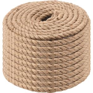 100 Feet 1/2 Inch Twisted Jute Rope, 3 Strand Hemp Rope Manila Rope Hanging Swing Cord for Nautical, Crafting, Gardening, Camping, Decor, Landscaping