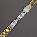 flat end 18mm 19mm 20mm jubilee with double button buckle stainless steel watch bracelet fit for rlx skx watch (2 tone gold)