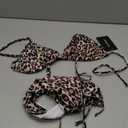 Women Two Piece Swimsuit Sexy Swimwear Halter String Triangle Bikini Sets (Small, Leopard2)