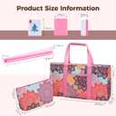 American Mahjong Tile Set with Printed Carrying Bag, 166 Premium Pink Tiles, 4 All-in-One Racks/Pushers and Accessories, Mahjong Set, Complete Mahjong Game Set for Travel,GiftsPink Flower