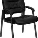 Flash Furniture LeatherSoft Reception Chair, Black/Titanium Gray